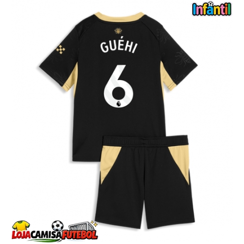Camisa de Futebol Manchester City Marc Guehi #6 Equipamento Secundário Infantil 2026-27 Manga Curta (+ Calças curtas)